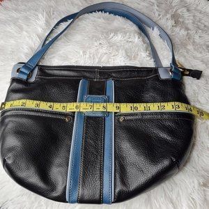Stone Mountain Black Blue Leather Bag